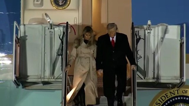 Trump and Melania depart from Air Force One