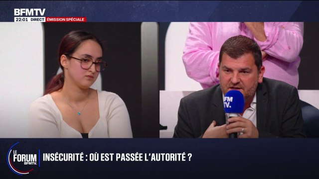 FORUM BFMTV - Insécurité en France: échange tendu entre Leïla, étudiante, et Grégory Joron, secrétaire général du syndicat de police Un1té