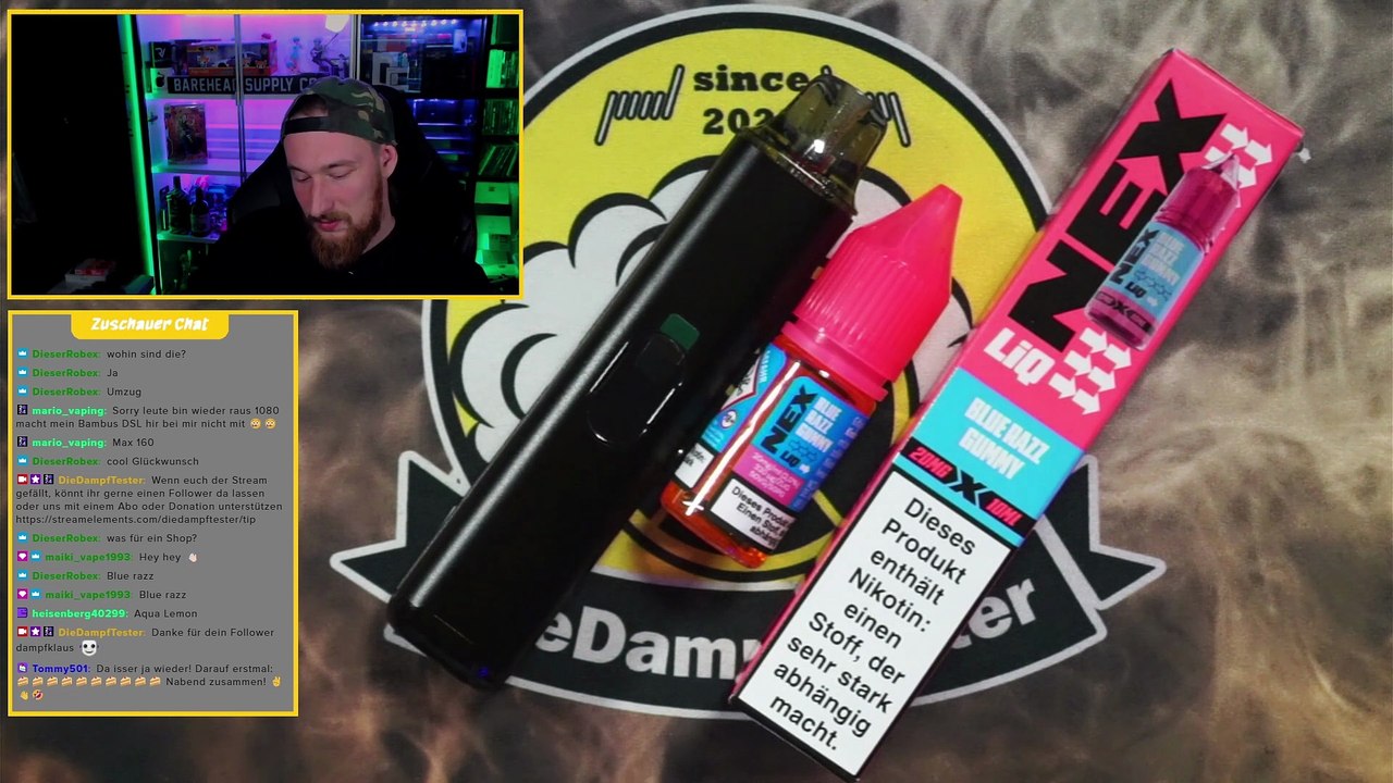 Nex Liq Blue Razz Gummy Liquid Geschmackstest