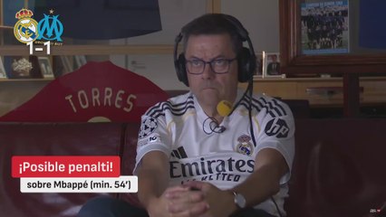 La REACCIÓN de RONCERO al PENALTI, la ROJA y los GOLES del REAL MADRID 2 vs OLYMPIQUE MARSEILLA 1