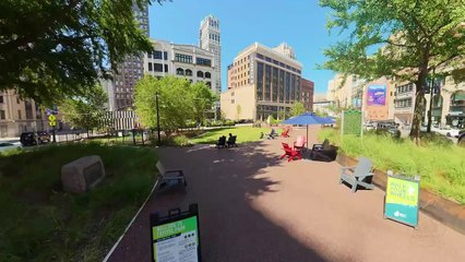 Captiol Park Historic District - Downtown Detroit 4k Video