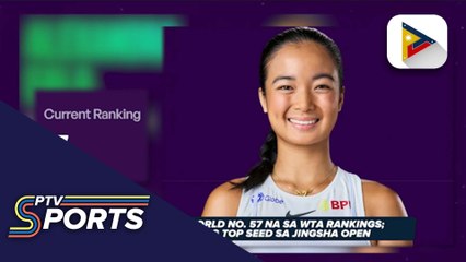 Alex Eala, no. 57 sa WTA rankings; pasok bilang top seed sa Jingsha Open