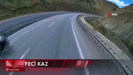 Erzincan'da yeni aldığı motosikletle ölüme gittiği anlar kamerada