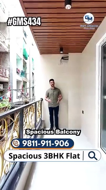 बड़ी बालकनी वाला or मेट्रो के नज़दीक Spacious Ready to Move 3BHK फ़्लैट, द्वारका मोड़ दिल्ली