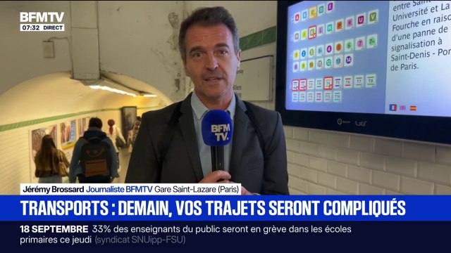 Le trafic des transports en commun en Île-de-France sera particulièrement perturbé jeudi 18 septembre