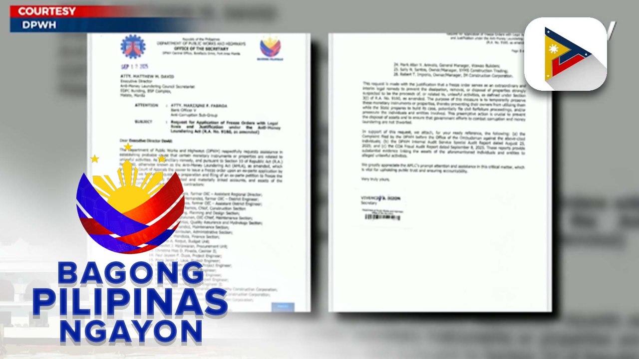 Korte, pinatawan ng 'freeze order' ang bank accounts ng mga sangkot sa kontrobersyal na flood control projects sa Bulacan