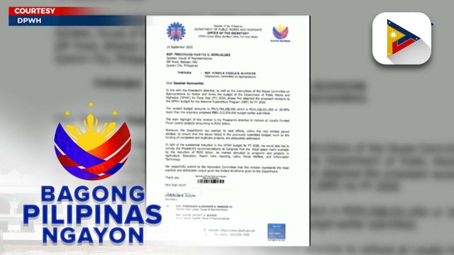 DPWH, inirekomenda ang pag-alis ng alokasyon para sa locally-funded flood control projects sa nirebisang 2026 budget ng DPWH