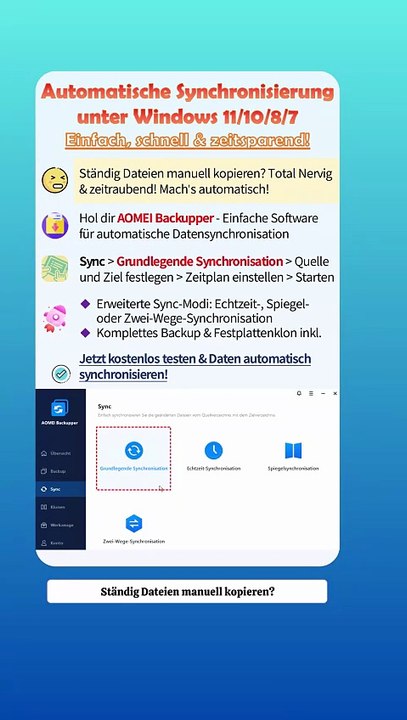 ✨ Automatische Dateisynchronisation leicht gemacht – schnell & zuverlässig