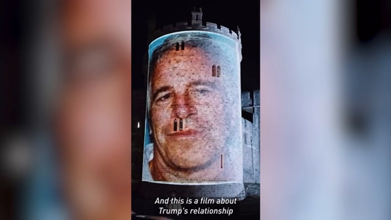 Images of Trump and Epstein are projected onto Windsor Castle by activist group Led By Donkeys as police make four arrests