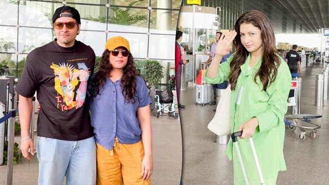 Mumbai Airport: Love Birds Ali Fazal - Richa Chadha & Maine Pyar Kiya Girl Bhagyashree Spotted
