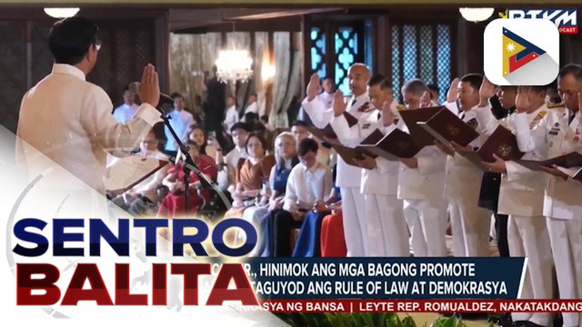 PBBM, pinaalalahanan ang mga bagong promote na opisyal ng AFP na protektahan ang demokrasya ng bansa at itaguyod ang Rule of Law | ulat ni Kenneth Paciente