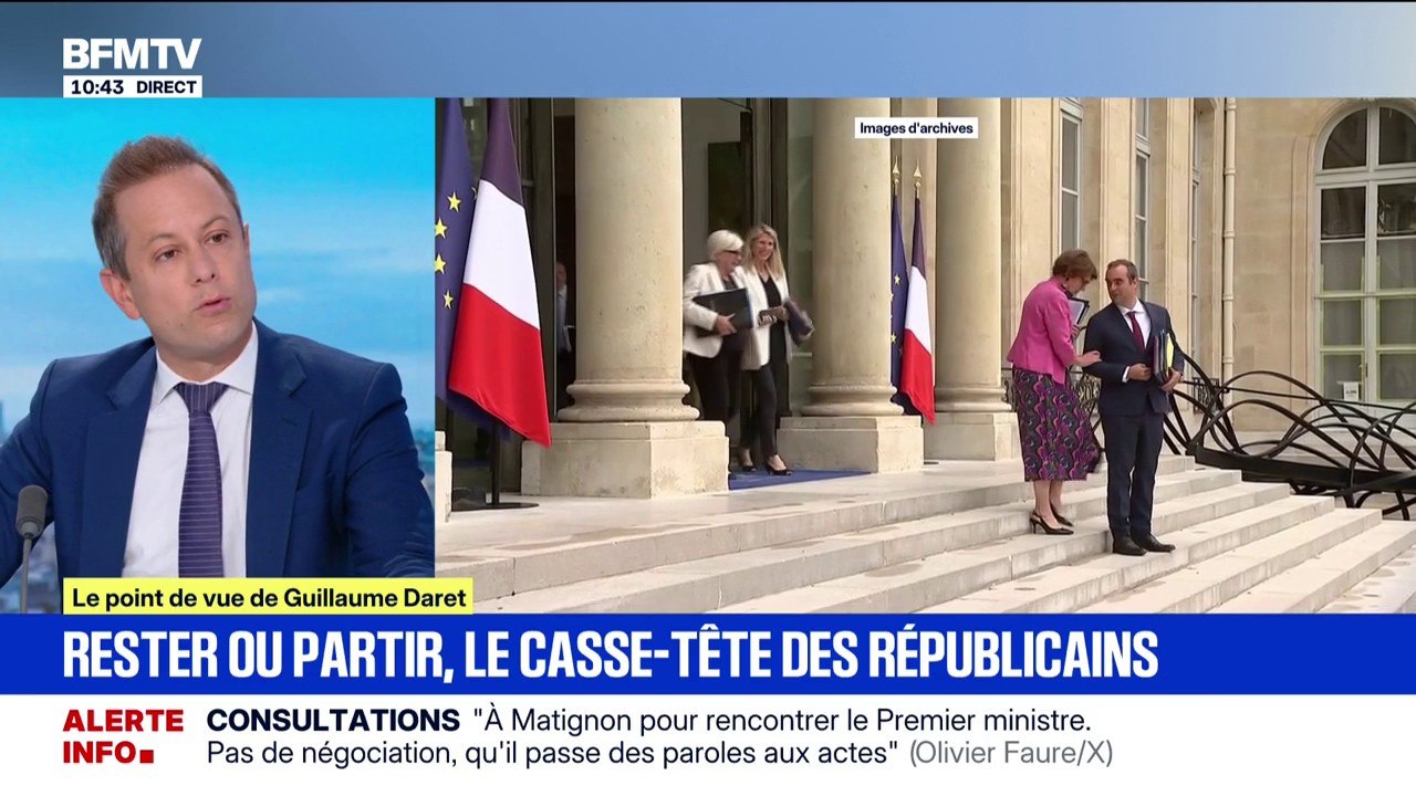ÉDITO - Nouveau gouvernement: "Les Républicains vivent avec l'obsession de ne surtout pas se dissoudre dans le macronisme"