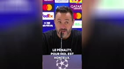 Marseille - De Zerbi : "Le deuxième penalty, pour moi, est honteux"