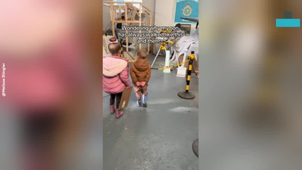 Boy Mimics Grandad’s Walk in Hilarious Clip