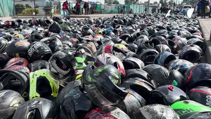 Helmet protest: Thousands of riders block Bogota roads
