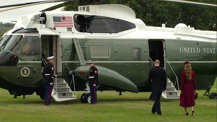 Donald and Melania Trump arrive at Windsor Castle