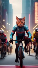 cute cat cycle race #cat