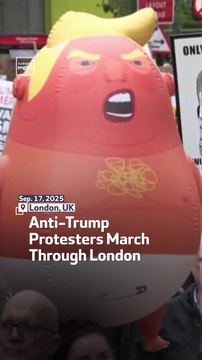 Anti-Trump Protesters March Through London