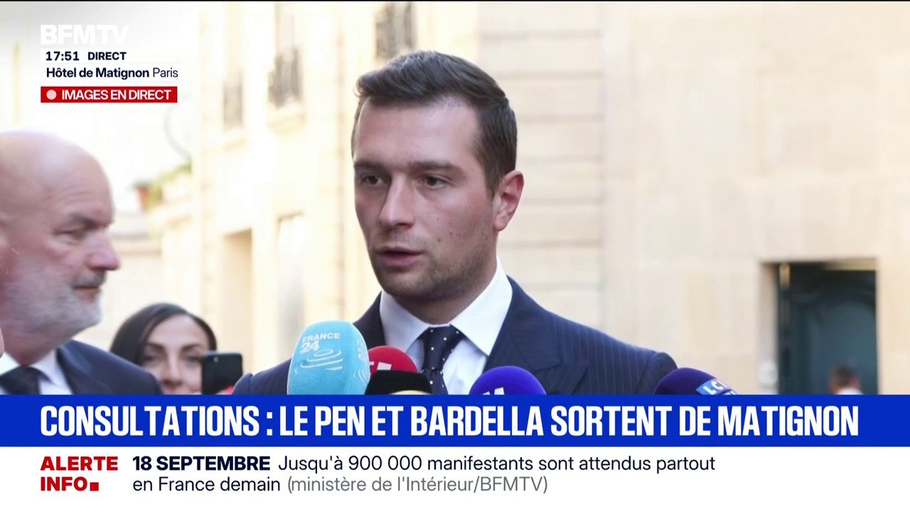 "Sébastien Lecornu doit rompre avec la politique d'Emmanuel Macron", souligne Jordan Bardella, président du RN, après sa rencontre avec le Premier ministre