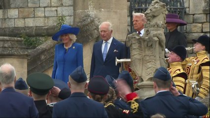 President Trump attends military ceremony at Windsor
