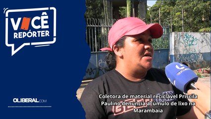 Coletora de material reciclável Priscila Paulino denuncia acúmulo de lixo na Marambaia