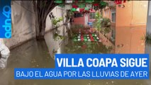 Villa Coapa sigue bajo el agua tras la fuerte lluvia de anoche