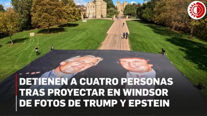 Detenidas cuatro personas tras proyectar en Windsor de fotografías de Trump y Epstein