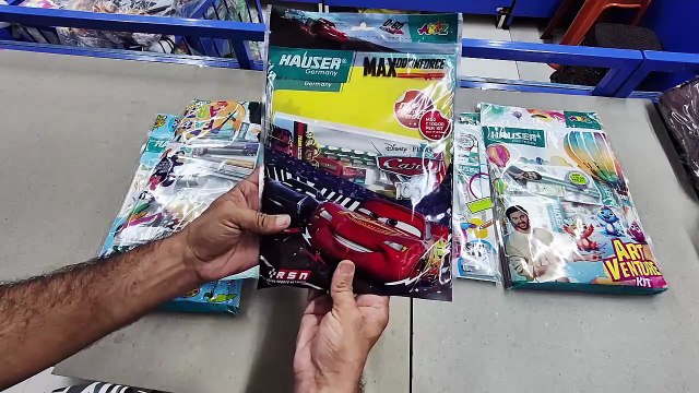 Unboxing and Review of Hauser YUNG artist kit, art venture kit, Cars Pixar kit, FAB Art kit, 500 activities kit