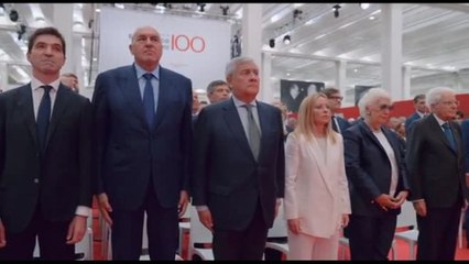 Mattarella e Meloni alla cerimonia per 100 anni di Francesco Merloni