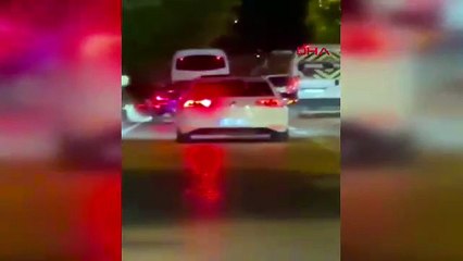 Yoğun trafikte tehlikeli anlar kamerada