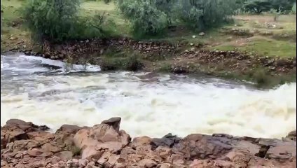 Así lucen la presa Garabitos y su desfogue al Arroyo Seco tras 5 días de lluvia