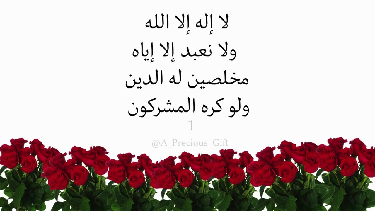 لا إله إلا الله ولا نعبد إلا إياه مخلصين له الدين ولو كره المشركون