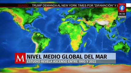 Estudio revela que el nivel medio global del mar subió 9cm entre 1993 y 2022