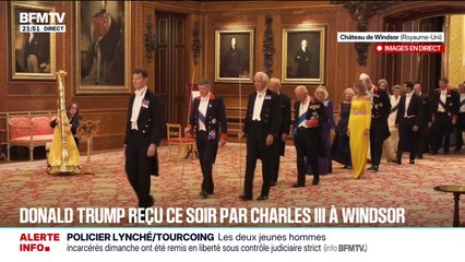 La famille royale britannique et Donald Trump sont réunis pour un grand banquet au château de Windsor