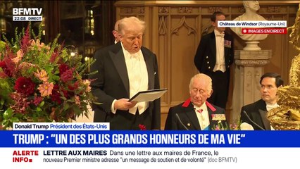 Banquet royal au château de Windsor: "Un des plus grands honneurs de ma vie", confie Donald Trump
