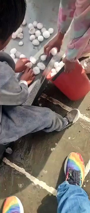 Granizo del tamaño de un huevo asusta a las familias de Tarija