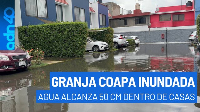 Inundaciones en Granjas Coapa, Tlalpan. Viviendas anegadas con 50 cm de agua; vecinos exigen ayuda