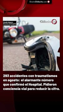293 accidentes con traumatismos en agosto: el alarmante número que confirmó el Hospital. Pidieron conciencia vial para reducir la cifra.