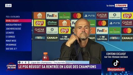 Les explications de Luis Enrique, installé en tribune en première mi-temps - Foot - Ligue des champions
