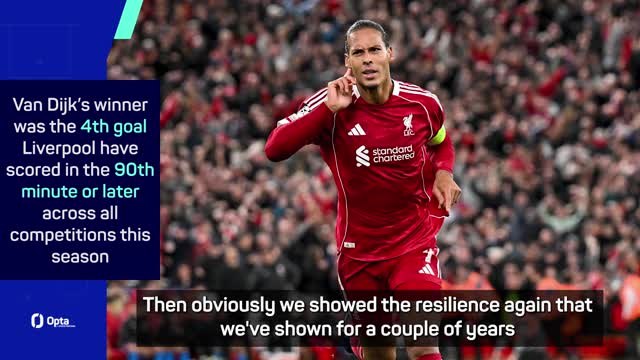 Late Liverpool winners becoming 'unnecessary' for van Dijk
