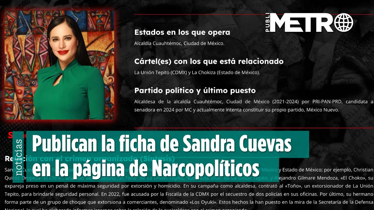Publican la ficha de Sandra Cuevas en la página de Narcopolíticos; SEDENA la investiga