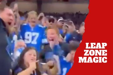 Lions fan grabs Goff & St. Brown in viral Leap Zone moment
