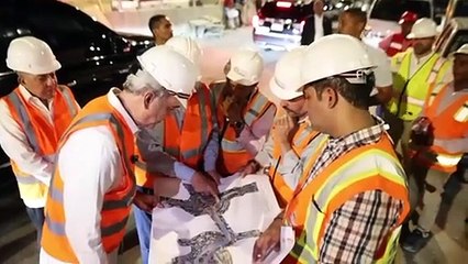 Presidente Abinader supervisa personalmente esta noche la construcción del paso a desnivel en la Prolongación 27 de Febrero con Isabel Aguiar