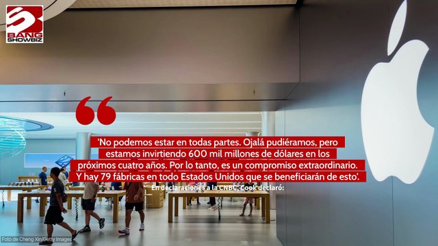 Director ejecutivo de Apple, Tim Cook, afirma que la expansión manufacturera de la compañía en Estados Unidos tendrá un 'efecto dominó'