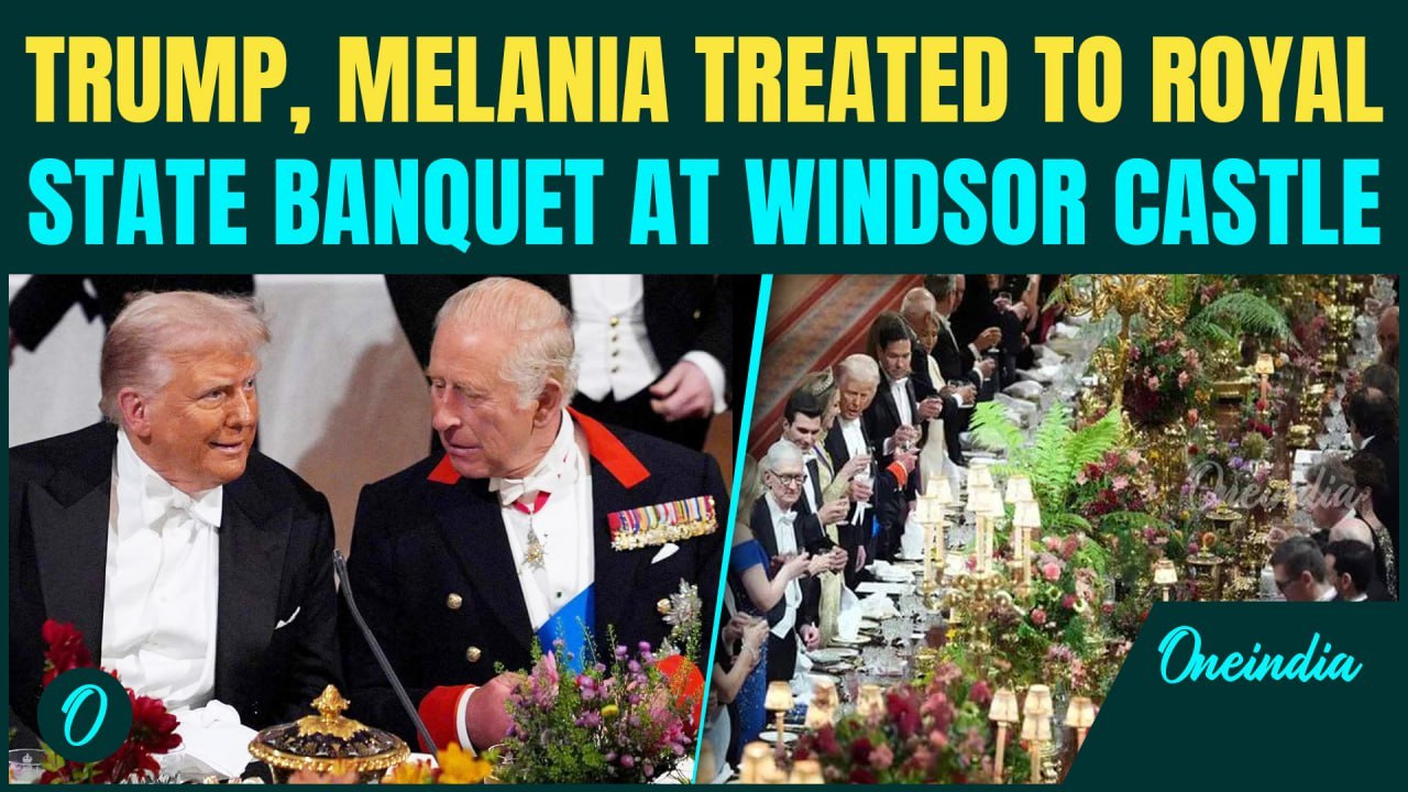 Trump UK State Dinner FULL VIDEO: King Charles, Queen Camilla Host ROYAL Banquet for Trump, Melania