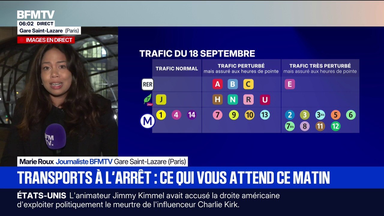 Aucun métro en dehors des heures de pointe, trafic des Intercités et TER perturbés... Les prévisions de trafic dans les transports en commun pour ce jeudi 18 septembre