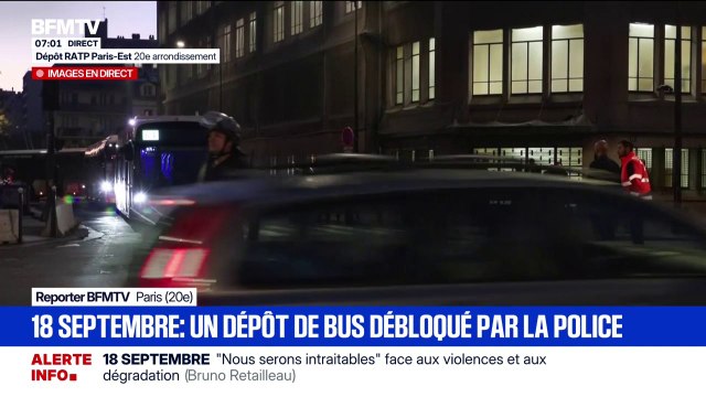Grève du 18 septembre: un dépôt de bus dans le 20e arrondissement de Paris débloqué par les forces de l'ordre