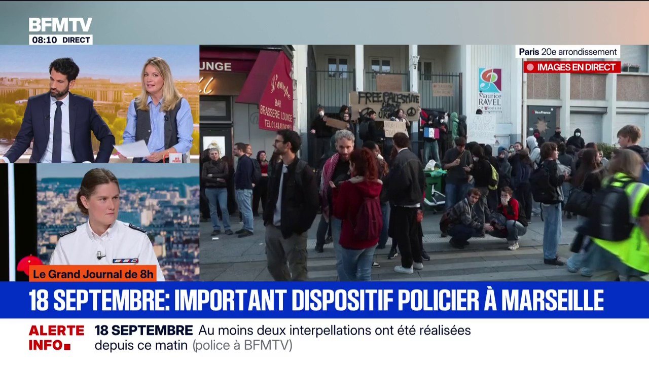 Grève du 18 septembre: "Avoir sur un rassemblement des objets qui vont permettre de se dissimuler le visage ou de se protéger contre le gaz lacrymogène, ça constitue une infraction", explique Agathe Foucault, porte-parole de la police nationale