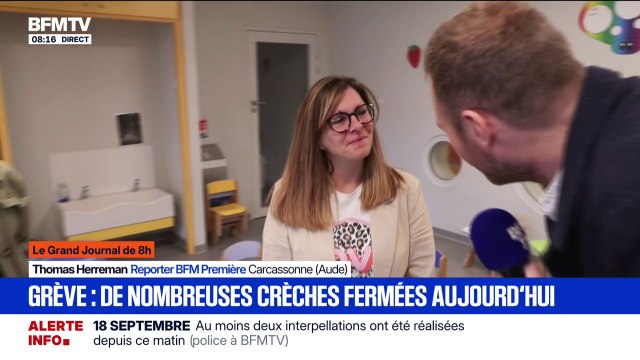 Mobilisation du 18 septembre: À 12h30, les parents doivent venir chercher leurs enfants puisque les professionnels se mettent en grève , explique une directrice de crèche à Carcassonne