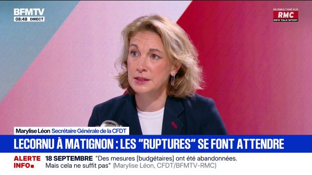 Grève du 18 septembre: Je ne veux pas de manifestation où il n'y a que des militants syndicaux qui ont l'habitude de battre le pavé, je veux qu'on puisse embarquer les travailleurs, les salariés , développe Marylise Léon (CFDT)